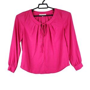 Women's Pink Daniel Rainn Blouse Top Long Sleeve Tie Front Size S